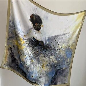 100% silk scarf square bandana ballerina